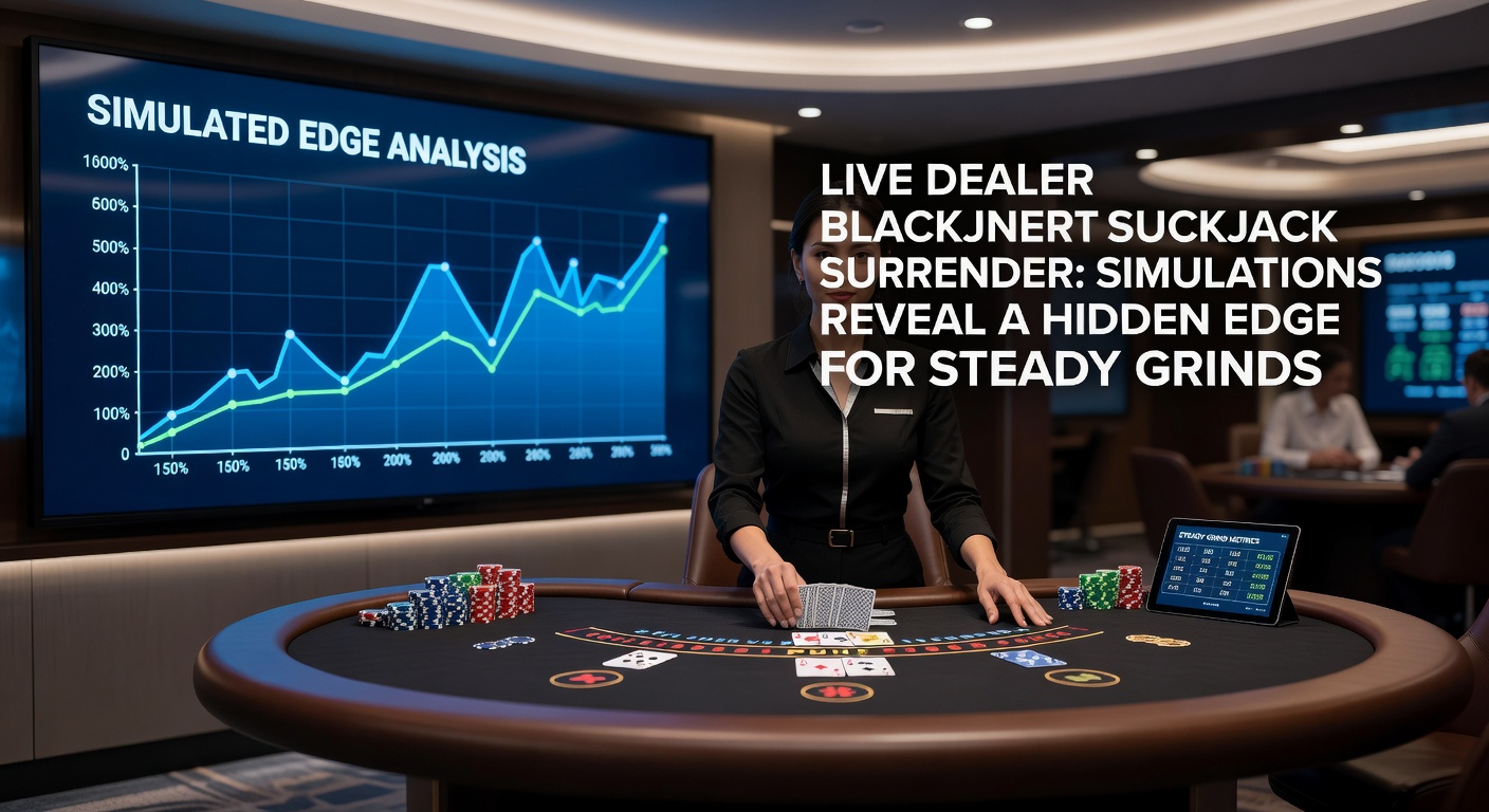 Computer simulation graphs showing house edge reductions and variance curves for blackjack surrender strategies
