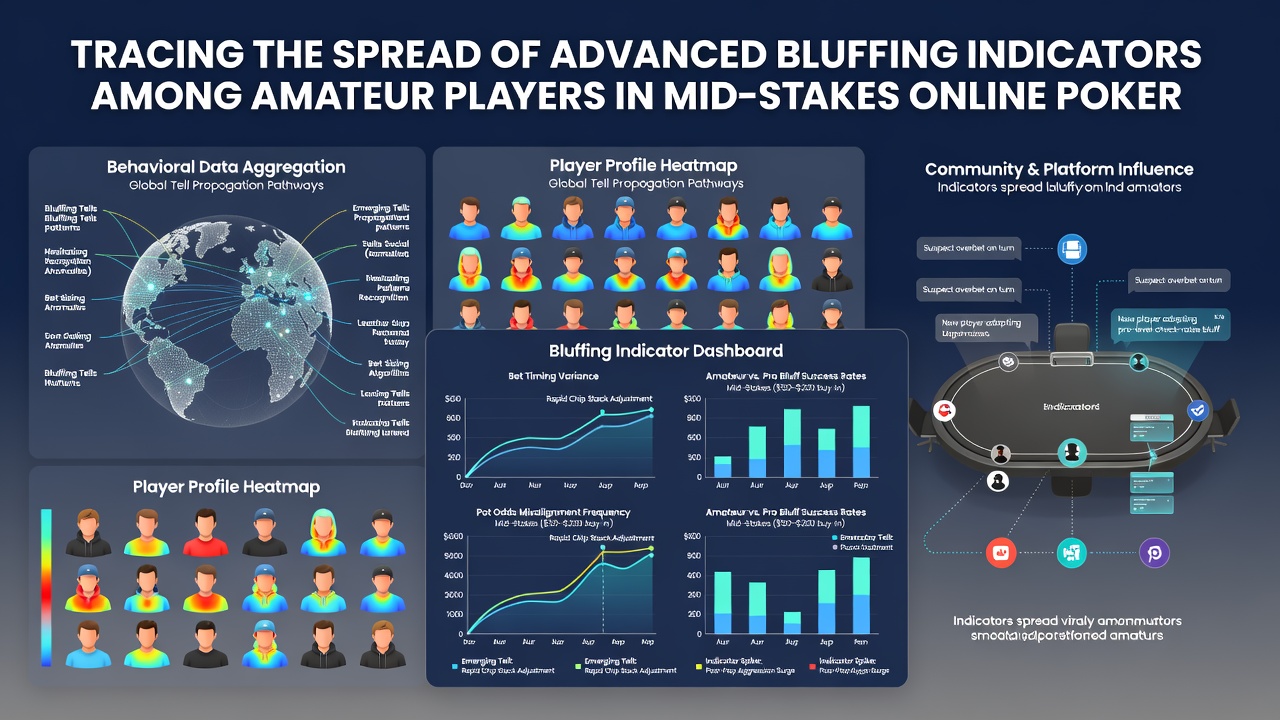 Data visualization of bluff frequency trends in online mid-stakes poker from 2024 to 2026